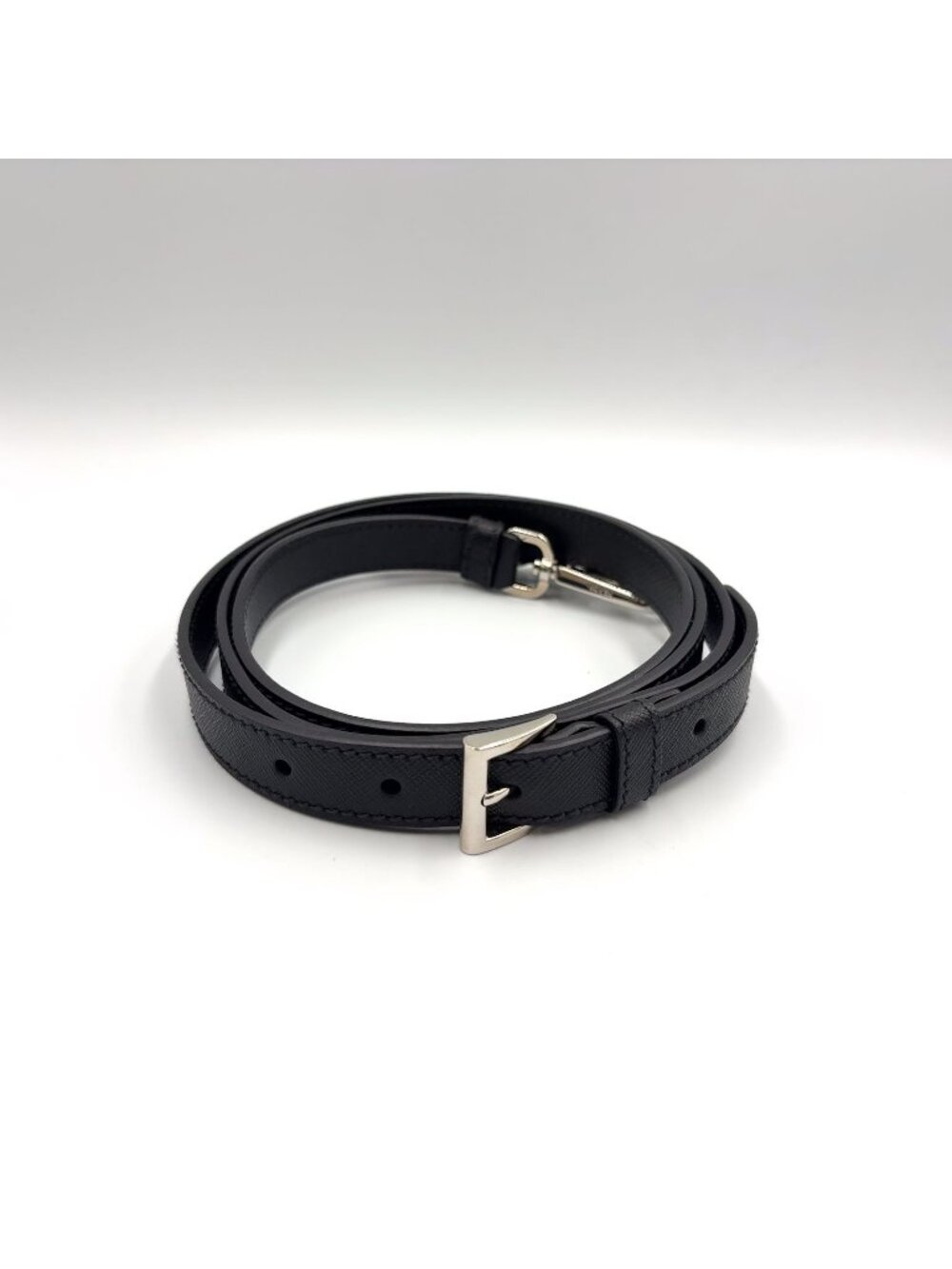 Prada Leather Black Shoulder Strap Silver for Bag